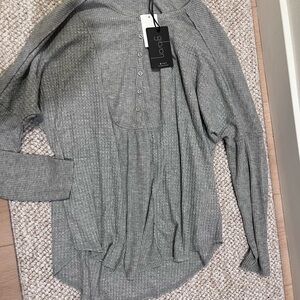 Gibson Gray Ribbed Women's Sweatshirt